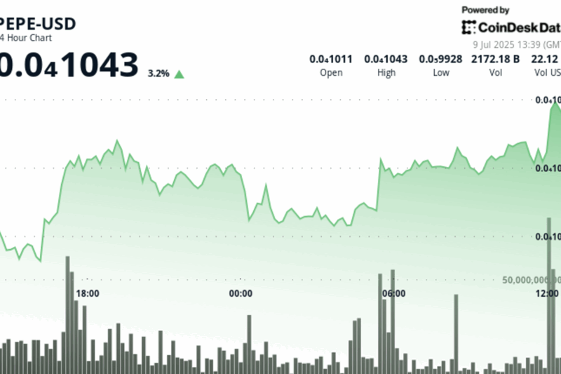 PEPE Rises 3% as Whale Holdings Climb, Crypto Market Shakes Off Tariff Jitters