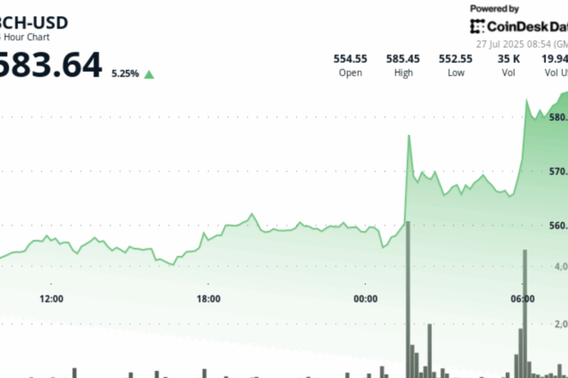 Bitcoin Cash Surges Past $580 as Analysts Predict Breakout Toward $620–$680 Range