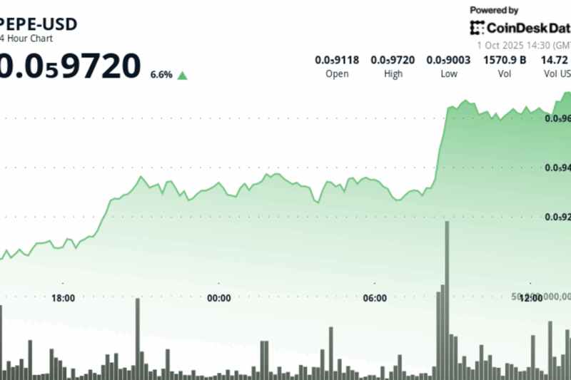PEPE Meme Coin Jumps 6% as Trading Volume Triples and Whale Activity Builds