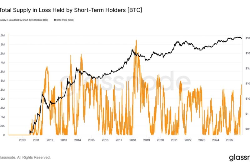 Short-Term Holder Bitcoin Supply in Loss Climbs to Highest Level Since FTX Collapse
