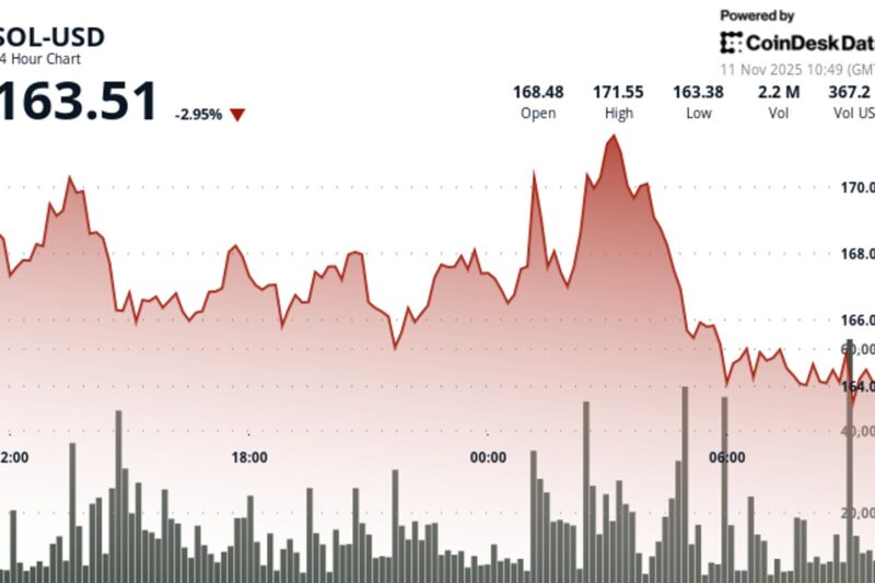 Solana Drops Below Key $165 Level as Technical Support Cracks