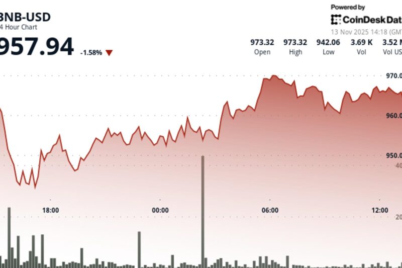 BNB Slips Below $960 as Traders Brace for More Downside Over Technical Headwinds