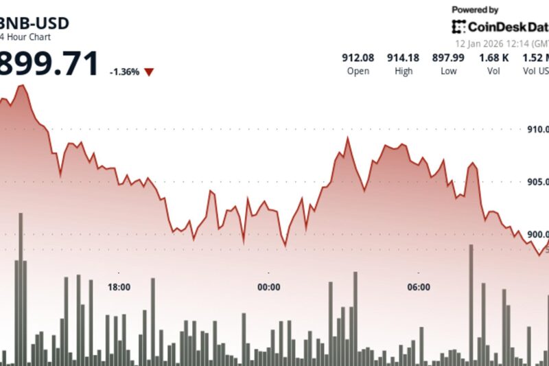 BNB slides to $900 as traders look to havens