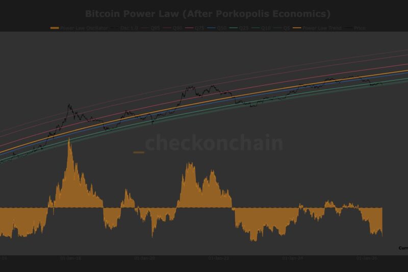 Bitcoin hits Power Law level low that historically precedes a rebound